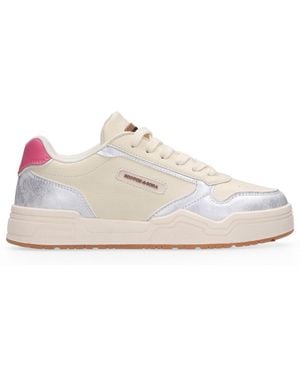 Scotch & Soda Bicolour Leather Low Top Trainers - White