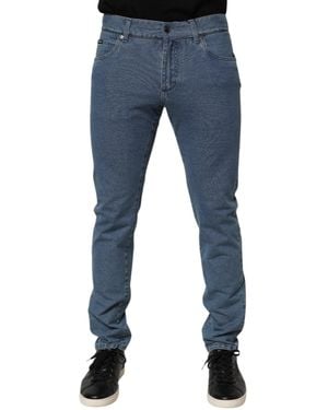Dolce & Gabbana Blue Cotton Stretch Slim Fit Men Denim Jeans