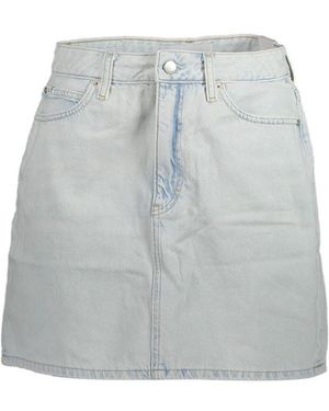 Calvin Klein Azzurro Cotton Skirt - Gray