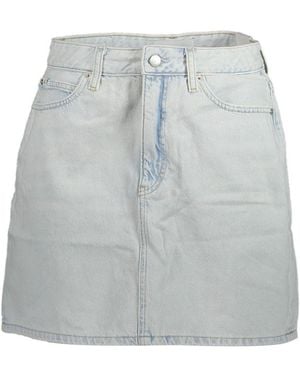 Calvin Klein Light Blue Cotton Skirt - Grey