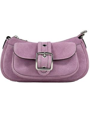 COACH Mini Ashton Suede Shoulder Bag Purse - Purple