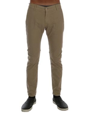 Daniele Alessandrini Cotton Stretch Slim Fit Trouser Beige Tsh1382 - Natural