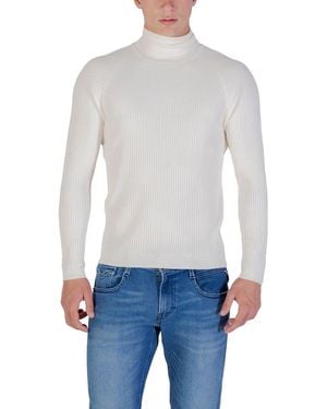 Antony Morato Cream Viscose Turtleneck - Blue