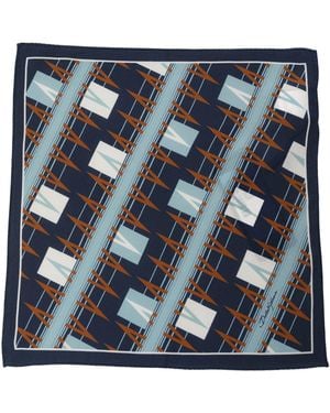 Dolce & Gabbana Navy Blue Abstract Square Pocket Foulard Scarf