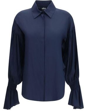 Ella Blue Silk Shirt