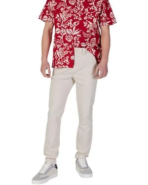 Tommy Hilfiger Beige Cotton Jeans & Pant - Red