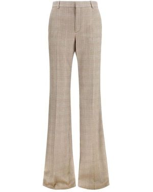 Saint Laurent Beige Wool Oves Aries Flared Pants - Natural
