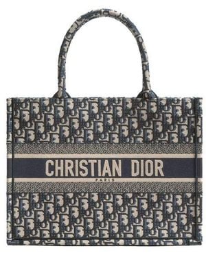 Dior Blue Cotton Tote Bag - Black