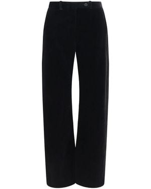 KHAITE Black Viscose Casual Pants
