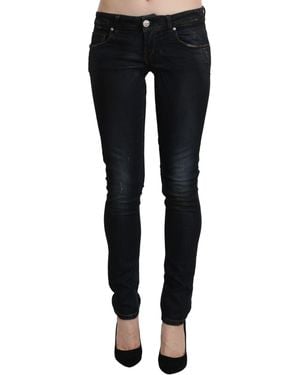 Acht Blue Washed Low Waist Skinny Denim Slim Trouser - Black