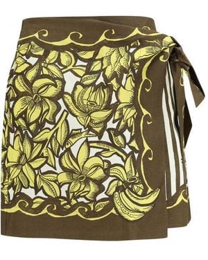 ALÉMAIS Multicolor Hemp Mini Skirt - Green