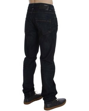 Acht Blue Wash Cotton Denim Straight Fit Jeans