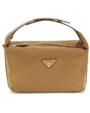 Prada Beige Recycled Polyamide Shoulder Bag - Brown