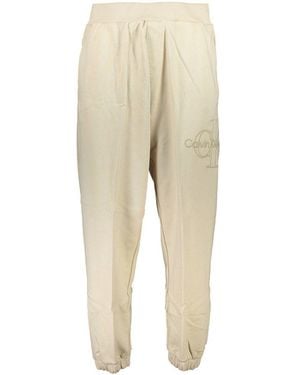 Calvin Klein Beige Cotton Men's Sweatpant - Natural