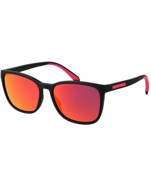 Polaroid Black Polycarbonate Sunglasses - Red