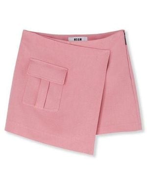 MSGM Multicolor Viscose Mini Skirt - Pink