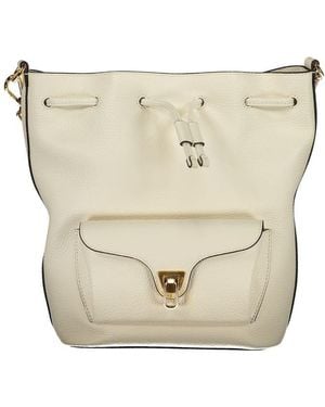 Coccinelle White Leather 's Bag - Natural
