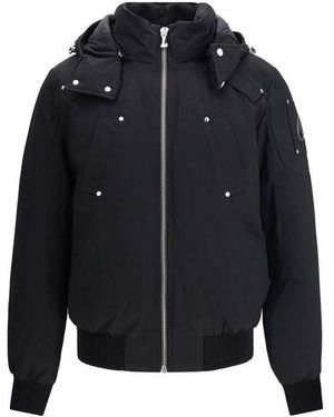 Moose Knuckles Black Cotton Bomber - Blue