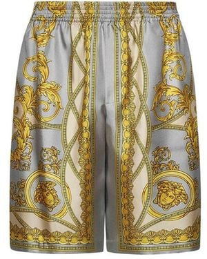 Versace La Coupe Des Dieux Silk Shorts - Green