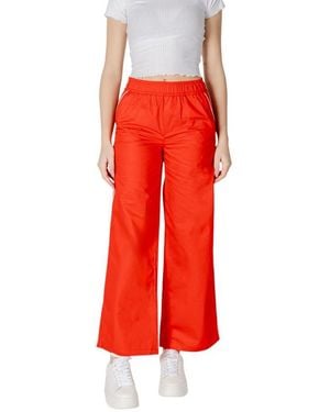 ONLY Multicolour Cotton Casual Trousers - Red