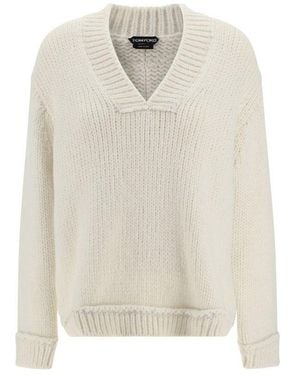 Tom Ford White Alpaca Leather Sweatshirt