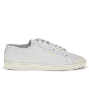 Saint Laurent White Calf Leather Bos Taurus Low Top Trainers