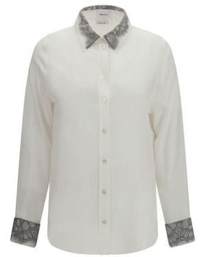 McQueen White Silk Dress Shirt - Grey