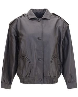Blazé Milano Black Lamb Ovis Aries Aries Bomber - Grey
