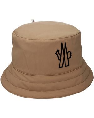 Moncler Beige Fabric Bucket Hat - Brown
