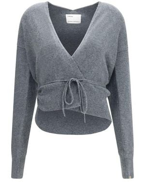 Extreme Cashmere Grey Cashmere Cardigan - Blue