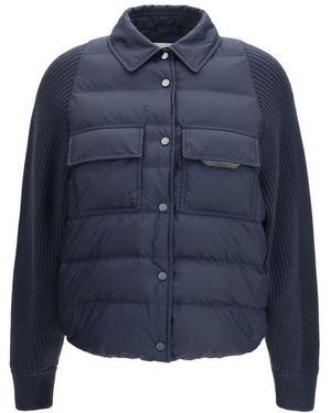 Brunello Cucinelli Blue Polyester Jacket