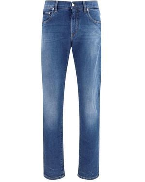 Dolce & Gabbana Blue Cotton Slim Fit Jeans