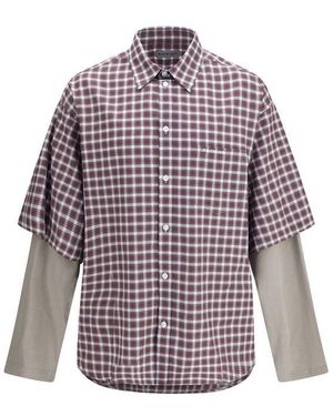Balenciaga Multicolour Cotton Pattern Shirt - Purple