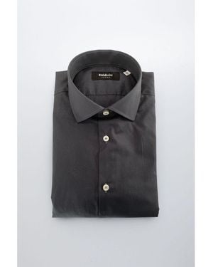 Baldinini Grey Cotton Men Shirt - Black