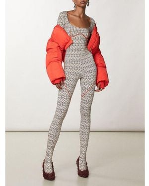 Patrizia Pepe Bicolour Polyamide Leggings - Red