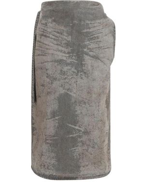 DIESEL Gray Lyocell Midi Skirt