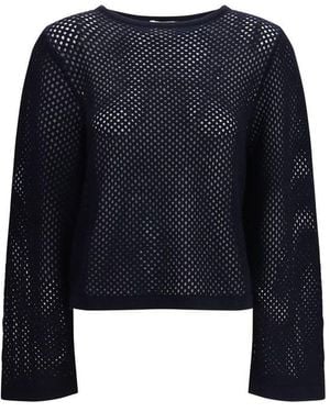 Allude Blue Wool Sweatshirt