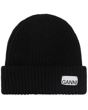 Ganni Beanie Cap - Black