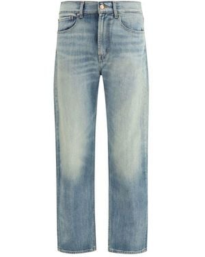 7FOR Blue Cotton Relaxed Fit Jeans