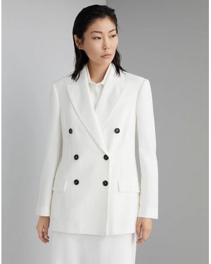 Brunello Cucinelli White Cotton Blazer - Gray