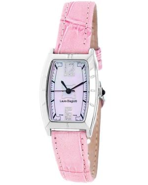Laura Biagiotti Multicolor Leather Dress Watch - Pink