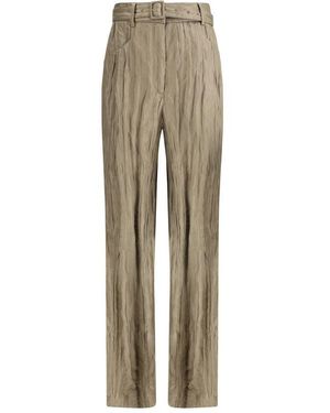 Gabriela Hearst Ruched Silk Norman Trousers - Natural