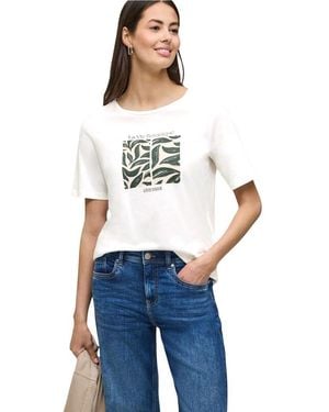 Street One White Cotton T - Blue