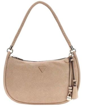 Guess Beige Suede Leather Handbag - White