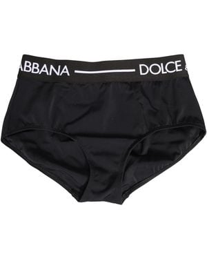 Dolce & Gabbana Black Logo Waistband Coulotte Panty Underwear