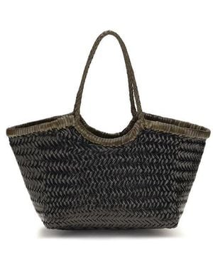 Dragon Diffusion Bicolor Calf Leather Bos Taurus Handbag - Black