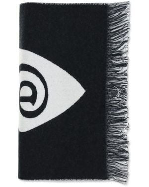 Burberry Wool Logo Scarf - Black