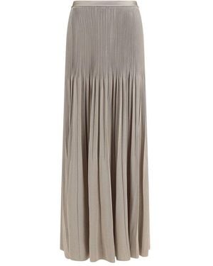Giorgio Armani Grey Viscose Midi Skirt - Brown