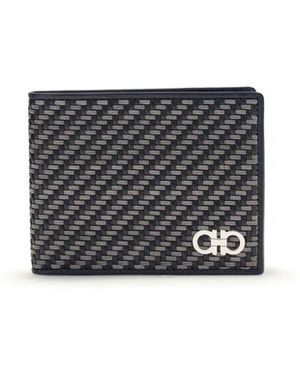 Ferragamo Grey Calf Leather Bos Taurus Wallet