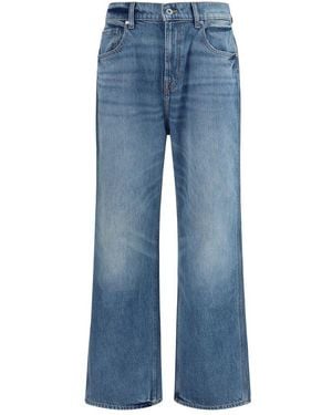 7FOR Blue Cotton Relaxed Fit Jeans